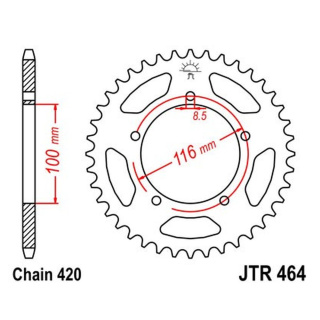 Kettenrad 44Z - 420 SI Innen Ø 100 Lochkreis 116 Motorrad