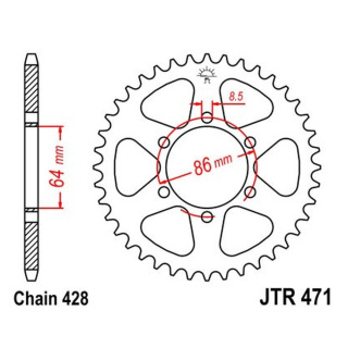 Kettenrad 50Z - 428 SI Innen Ø 064 Lochkreis 086 für Kawasaki Motorrad
