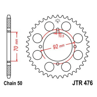 Kettenrad 40Z - 530 SI Innen Ø 070 Lochkreis 092 für Kawasaki Motorrad