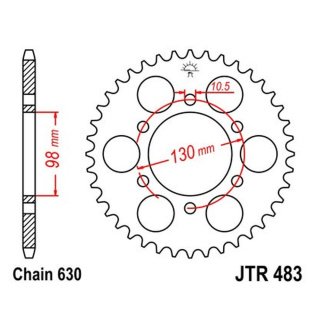 Kettenrad 33Z - 630 SI Innen Ø 098 Lochkreis 130 für Kawasaki Motorrad