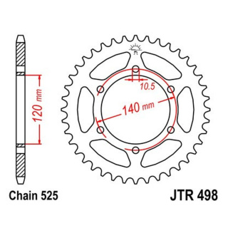 Kettenrad 39Z - 525 SI Innen Ø 120 Lochkreis 140 für Suzuki Motorrad
