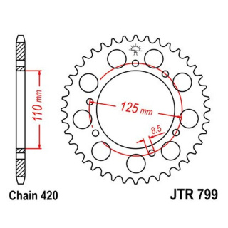 Kettenrad 50Z - 420 SW Innen Ø 110 Lochkreis 125 Motorrad