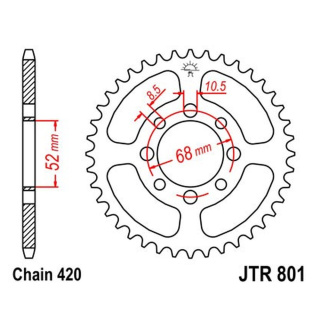 Kettenrad 50Z - 420 SW Innen Ø 052 Lochkreis 068 für Suzuki Motorrad