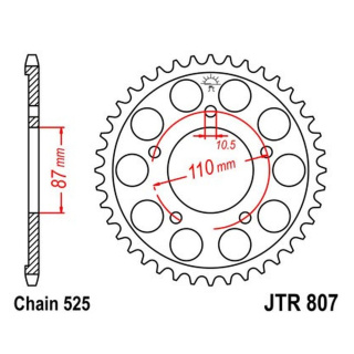 Kettenrad 47Z - 525 SI Innen Ø 087 Lochkreis 110 für Suzuki Motorrad
