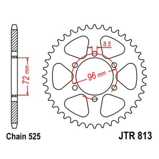 Kettenrad 40Z - 525 SI Innen Ø 072 Lochkreis 096 für Suzuki Motorrad