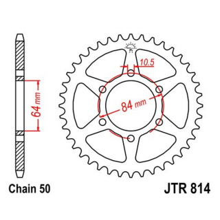 Kettenrad 44Z - 530 SI Innen Ø 064 Lochkreis 084 für Suzuki Motorrad