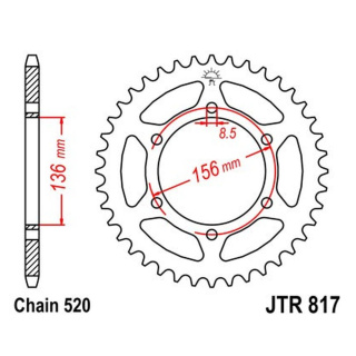 Kettenrad 46Z - 520 SW Innen Ø 136 Lochkreis 156 für Suzuki Motorrad