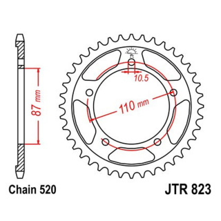 Kettenrad 41Z - 520 SW Innen Ø 087 Lochkreis 110 für Suzuki Motorrad