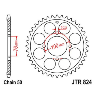 Kettenrad 46Z - 530 SI Innen Ø 076 Lochkreis 100 für Suzuki Motorrad