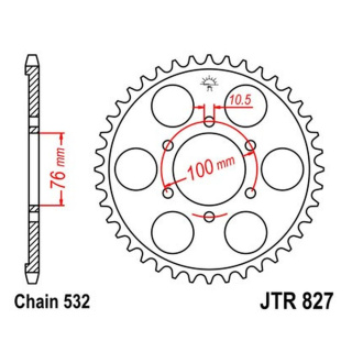 Kettenrad 48Z - 532 SI Innen Ø 076 Lochkreis 100 für Suzuki Motorrad