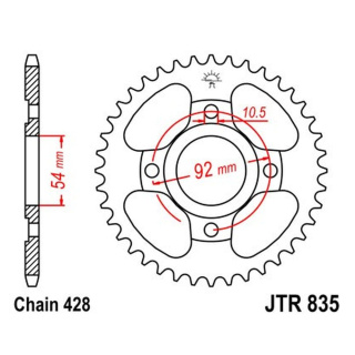 Kettenrad 46Z - 428 SW Innen Ø 054 Lochkreis 092 für Yamaha Motorrad