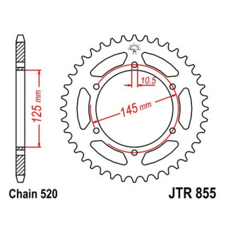 Kettenrad 47Z - 520 SW Innen Ø 125 Lochkreis 145 für Yamaha Motorrad