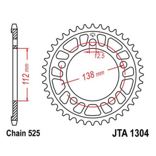 Kettenrad ALU 44Z - 525 SI Innen Ø 112 Lochkreis 138 für Honda Motorrad