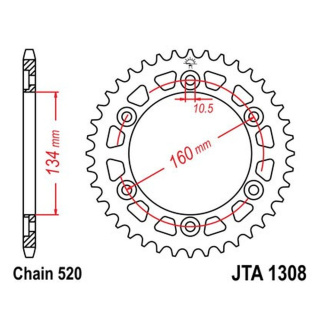 Kettenrad ALU 41Z - 520 SI Innen Ø 134 Lochkreis 160 Motorrad