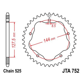 Kettenrad ALU 38Z - 525 SI für Kettenradtraeger JTA750B Motorrad