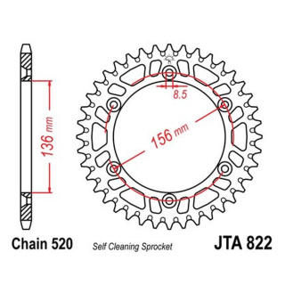 Kettenrad ALU 49Z - 520 SI Innen Ø 136 Lochkreis 156 für Suzuki Motorrad