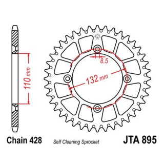 Kettenrad ALU 47Z - 428 SI Innen Ø 110 Lochkreis 132 Motorrad