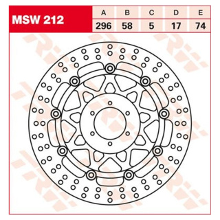 Bremsscheibe schwimmend MSW212 für Honda Motorrad