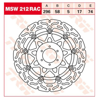 Bremsscheibe schwimmend MSW212RAC für Honda Motorrad