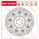 Bremsscheibe schwimmend MSW212RAC für Honda Motorrad