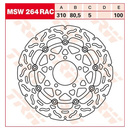 Bremsscheibe schwimmend MSW264RAC für Kawasaki Motorrad