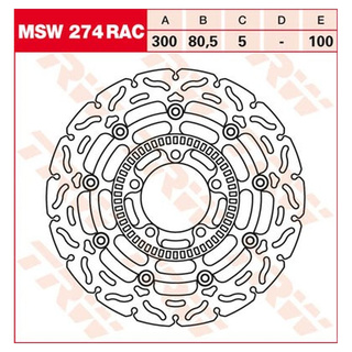 Bremsscheibe schwimmend MSW274RAC für Kawasaki Motorrad