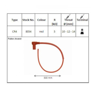 NGK Zündkabel mit Stecker Typ CR Racing rot 90° Kabel Zündung