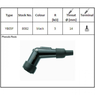 NGK Zündkerzenstecker YB05F 120° gewinkelt kurz für Honda CB 400 Kawasaki Z1 GPZ