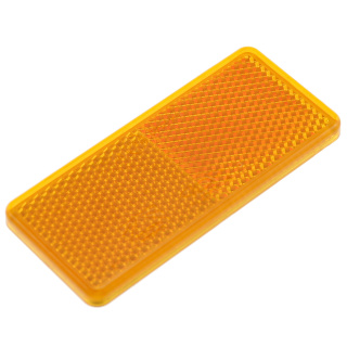 Seitenstrahler Reflektor eckig gelb selbstklebend 90x 40mm für Anhänger