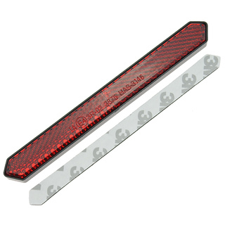 Reflektor "Narrow" rot 6-eckig mit Rand 134 x 15 x 9mm selbstklebend E-geprüft
