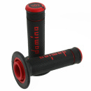 Griffgummi schwarz / rot für 7/8" 22 mm Lenker 118 mm Offroad Motorradgriffe