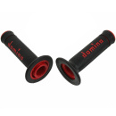 Griffgummi schwarz / rot für 7/8" 22 mm Lenker 118 mm Offroad Motorradgriffe