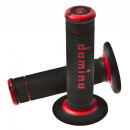 Griffgummi schwarz / rot für 7/8" 22 mm Lenker 118 mm Offroad Motorradgriffe