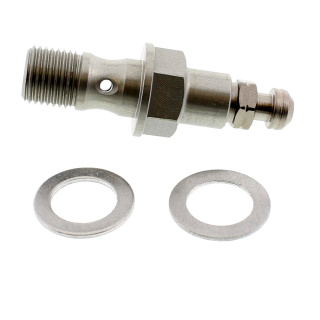 Hohlschraube einfach M10 x 1.25 19 mm mit Entlüfterventil Alu