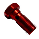 Hohlschraube einfach 3/8" - 24 UNF Alu rot