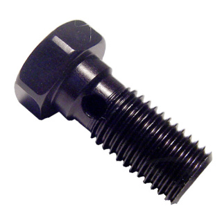 Hohlschraube einfach 3/8" - 24 UNF Alu schwarz