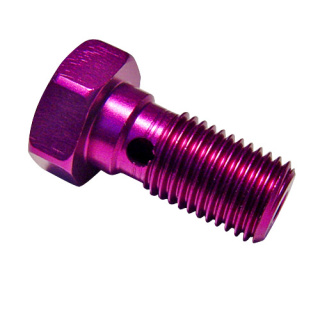 Hohlschraube einfach 3/8" - 24 UNF Alu violett
