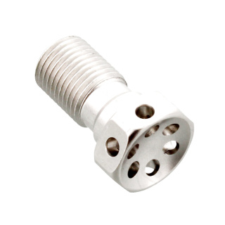 Hohlschraube einfach M10 x 1.00 Alu Racing silber