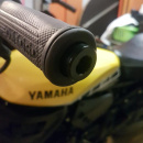 Alu Lenkerendenspiegel "Storm" M16 Yamaha schwarz inkl. Lenkergewichte Paar
