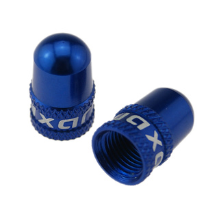 ALU- Ventilkappen blau eloxiert 1 Paar für Schraderventil Motorrad Scooter MTB