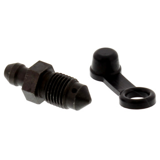 Entlüfterschraube schwarz M10 x 1.00 mit Kappe 29 mm Bremsenentlüftung Motorrad