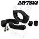 Daytona CNC Motorrad Blinkerhalter Set schwarz für Gabel Ø 39mm